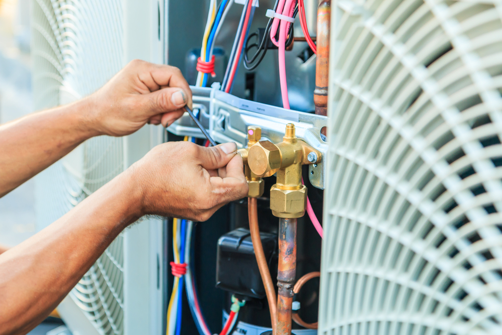 Close up of internal of air conditioning system