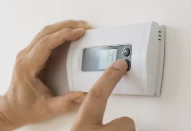 Thermostat on wall